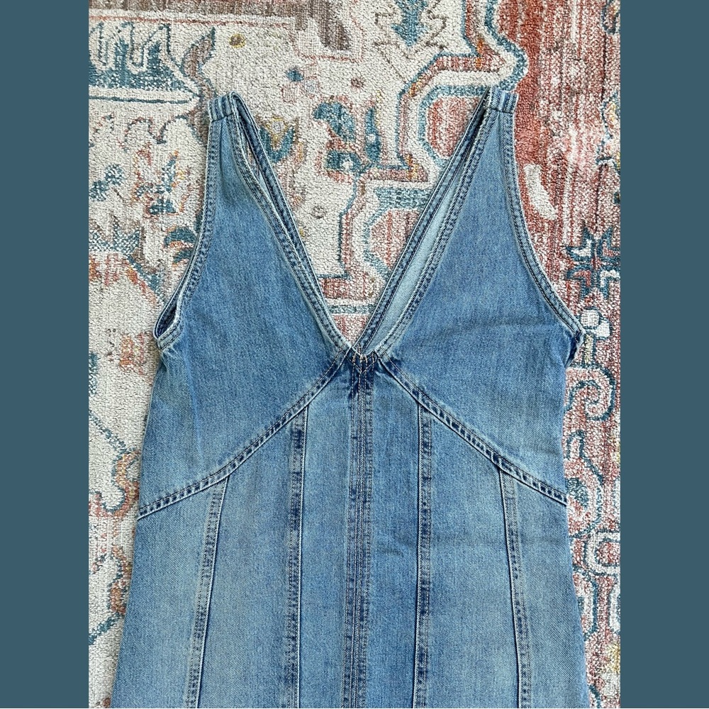 Zara Light Blue Denim Midi Dress - Picture 7 of 9